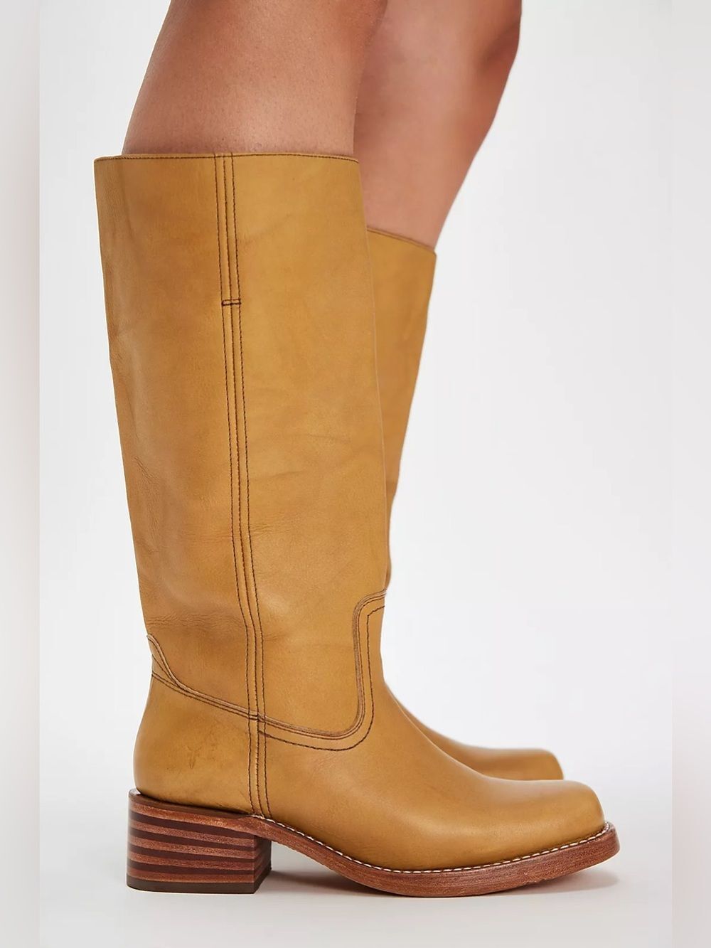 NEW FRYE CAMPUS 14L WIDE CALF in BANANA Sz: 9.5 Genuine Leather Tall Boots